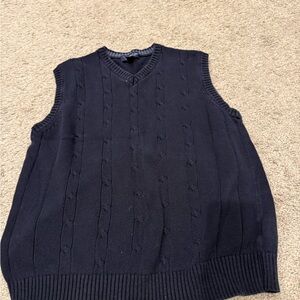 Caribbean Joe Men's Navy V-Neck Sweater Vest